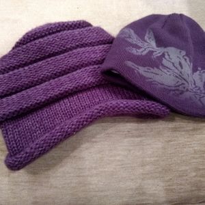 Purple Winter Ski Hats - Pair